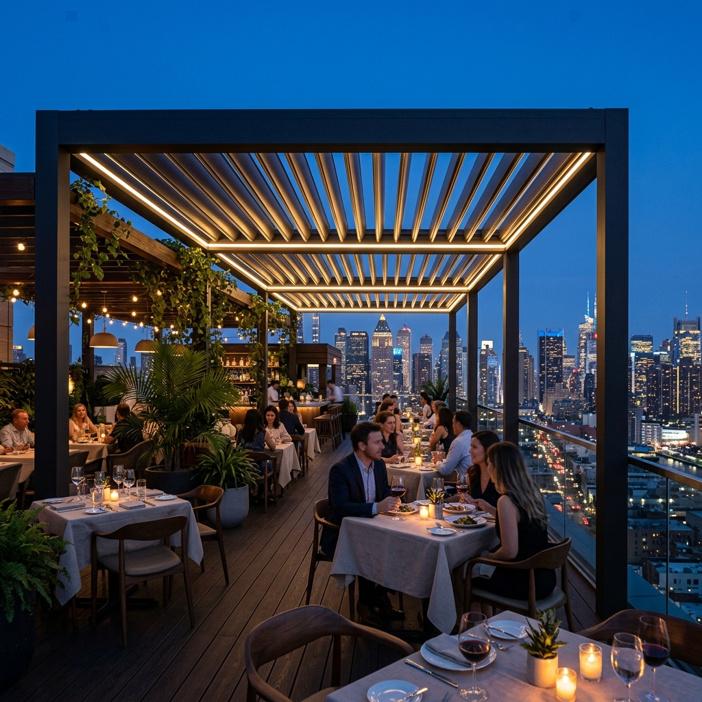 Biyoklimatik Pergola - Restoran Çatı